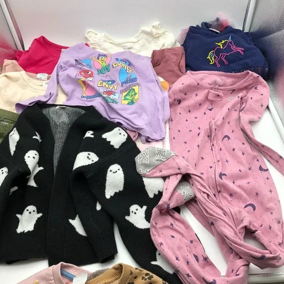 Girls 4T-5T Fall Winter Clothing BUNDLE Long Sleeve Shirts Pants Sweatshirts - Picture 4 of 11